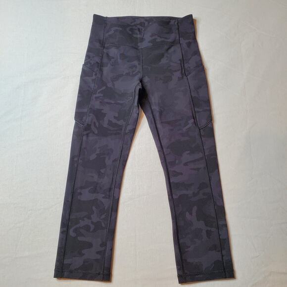 Lululemon Women's Size 4 Speed Up Crop 21" Incognito Camo Multi Grey W6AK8S - Picture 4 of 7